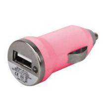 Carregador Veicular Universal com 1 Porta USB 1.0A Rosa