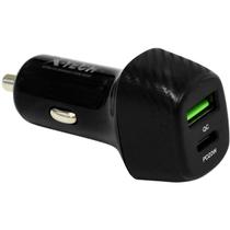 Carregador Veicular X-Tech XT-C44 USB/USB-C - Preto