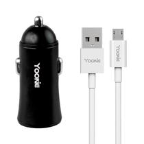 Carregador Veicular Yookie PC1 - 2X USB - com Cabo USB Micro USB - 2.4A - Preto