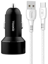 Carregador Veicular Yookie PC3 Dual 12W USB-C - Preto