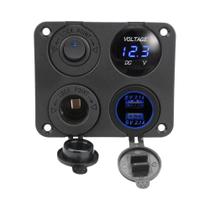 Carregador Veicular YOSOLO 4 Em 1 Com USB Duplo Para Caminhões, Trailers E Barcos 12V