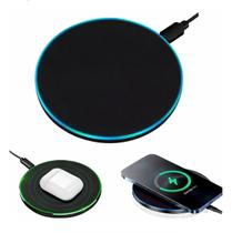 Carregador Wireless Sem Fio 20W Turbo Qi com Carregamento Rápido LED Base de Indução Universal para Smartphones e Fones