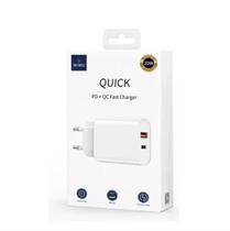 Carregador wiwu quick 20w bivolt usb-c/usb-a branco 2513