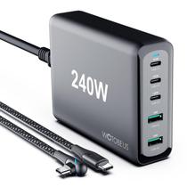 Carregador WOTOBEUS 240W GaN - 5 Portas USB-C com PD 100W e PPS 45W