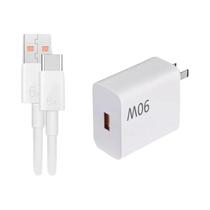 Carregador Xiaomi Mi 90W GaN Com Saída USB-A De Carregamento Rápido E Cabo Tipo-C De 6A Para