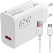 Carregador Xiaomi original 67W ultra rápido Mi Turbo Charge Com cabo, Tipo C