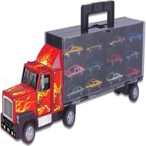 Carreta C/12 Carrinhos Infantil Caminhão Cegonha Criança