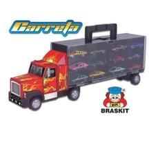 Carreta Cegonha Com 12 Carrinhos De Metal 48 Cm- Braskit