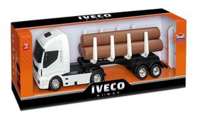 Carreta Florestal Infantil Caminhão Iveco Hiway Com Carga Usual