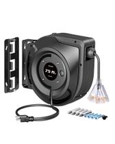 Carretel de cabo de extensão DEWENWILS 75FT 14/3C SJTW com 3 saídas