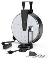 Carretel de cabo de extensão DEWENWILS Metal 30 pés retrátil 16AWG/3C