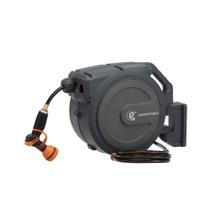 Carretel de Mangueira Giraffe Tools 1/2'' 24 m, Carretel Retrátil de Jardim Resistente com Trava de Qualquer Comprimento, Sistema de Retorno Lento, Montagem na Parede e Suporte Giratório de 180