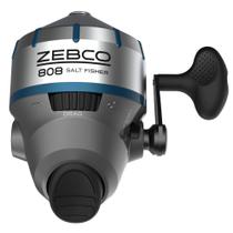 Carretel de pesca Zebco 808 Saltfisher Spincast tamanho 80 com linha de 20 libras