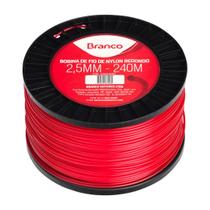 Carretel Fio Nylon Redondo 2,5mm Branco Rolo Com 240 Metros - Cor Vermelho