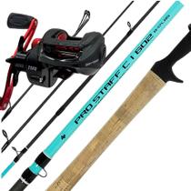 Carretilha 11 Rolamentos Vara Carbono 1,68m Kit Pesca 15kg