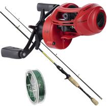 Carretilha Carretel Fundo BG K6000 Maruri e Vara 1,68mt 2Pts