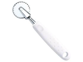 Carretilha Corta e Fecha Tramontina Utilita em Zamak Cromado e Nylon com Cabo de Polipropileno Branco Carretilha Corta e Fecha Tramontina Utilita em Zamak Cromado e Nylon com Cabo de Polipropileno Branco