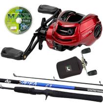 Carretilha de Pesca Pesqueiro Logan BG Vara 20lb Linha Mult