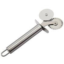 Carretilha Dupla em Aço Inox Para Massa Pizza Pastel