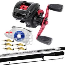 Carretilha Montana 10000 Vara De Carbono e Estojo Completo P/ Pesca de Robalo e Corvina