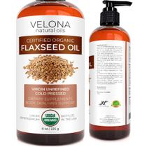 Carrier Oil velona Óleo de linhaça orgânico certificado pelo USDA 240 mL