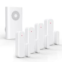 Carrilhão de porta sem fio AMHEY com alarme de sensor de porta aberta, alcance de 500 pés