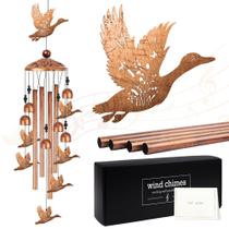 Carrilhão dos Ventos de Pato para Área Externa, Presente de Pato para Mulheres e Homens Amantes da Natureza, Carrilhão de Vento de Metal para Exterior, Design de Pássaro Voando com Flores para Decoração de Jardim, Varanda e Quintal Carrilhão dos Ventos de Pato para Área Externa, Presente de Pato para Mulheres e Homens Amantes da Natureza, Carrilhão de Vento de Metal para Exterior, Design de Pássaro Voando com Flores para Decoração de Jardim, Varanda e Quintal