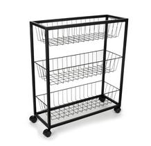 Carrinho 3 Andares Com Rodinhas Frame Preto Multiuso Forma