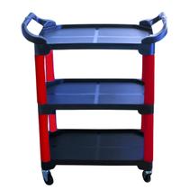 Carrinho 3 bandejas vermelho leve resistente capacidade máxima de 135kg Carrinho 3 bandejas vermelho leve resistente capacidade máxima de 135kg