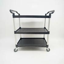 Carrinho 3 Prateleiras Utilitário Profissional Preto Carrinho 3 Prateleiras Utilitário Profissional Preto