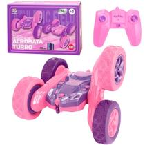 Carrinho Acrobático 4x4 de Controle 2.4GHz Piruetas 360ºcom Pneus Emborrachados Rosa Carrinho Acrobático 4x4 de Controle 2.4GHz Piruetas 360ºcom Pneus Emborrachados Rosa