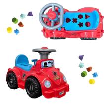 Carrinho Andador Educativo Didático Com Encaixe De Formas E Buzina Real Infantil Criança Carrinho Andador Educativo Didático Com Encaixe De Formas E Buzina Real Infantil Criança