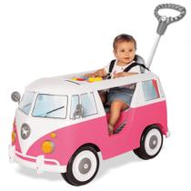 Carrinho Andador Totoka Passeio Infantil Kombi Menina Rosa