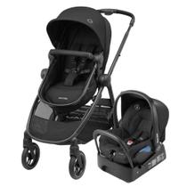 Carrinho Anna Cor Black Com Bebê Conforto E Base Maxi Cosi