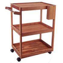 Carrinho Apoio P/ Servir Churrasco Tramontina C/ Cepo Madeira Muiracatiara