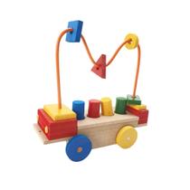 Carrinho Aramado Pino Pedagógico Cilindro de Madeira Encaixe