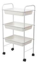 Carrinho Auxiliar 3 Bandejas Novo Branco