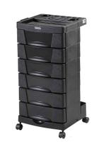 Carrinho Auxiliar 6 Gavetas Com Tomada Para Salão Cabelereiro Beauty Care Dompel