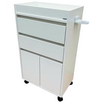 Carrinho Auxiliar Barbeiro Duas Gavetas - Branco