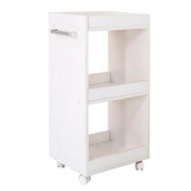 Carrinho Auxiliar Basic Salão de Beleza Studio Branco Mdf Tx Com Rodinhas - Vai montado