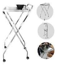 Carrinho Auxiliar Cabeleireiro Para Tintura E Química Aço Inox
