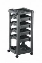 Carrinho Auxiliar Cabeleireiro Vegas com Porta Secador e Rodinhas, Cinza - Dompel