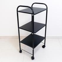 Carrinho Auxiliar Centro Clínica Estética Salão Beleza Cabeleireiro Manicure Pedicure Organizador - 3 Tampos - Mbm Decor