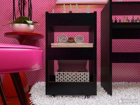 Carrinho Auxiliar com Rodinhas Manicure Estética Salão de Beleza Cabeleleiro Organizador 3 Prateleiras Preto