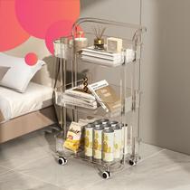 Carrinho Auxiliar de Acrílico Transparente com 3 Prateleiras e Rodinhas Carrinho Auxiliar de Acrílico Transparente com 3 Prateleiras e Rodinhas