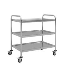 Carrinho Auxiliar Inox 3 Prateleiras multifuncional resistente Richoa Carrinho Auxiliar Inox 3 Prateleiras multifuncional resistente Richoa