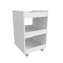 Carrinho Auxiliar Manicure Com Rodinhas Salão Estética Cor Branco Arte Cas