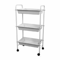 Carrinho Auxiliar Mesa Com 3 Bandejas Branco - Lbc