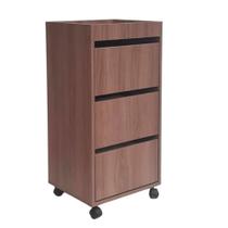 Carrinho Auxiliar Multiuso 3 gavetas Mdf amadeirado Carrinho Auxiliar Multiuso 3 gavetas Mdf amadeirado