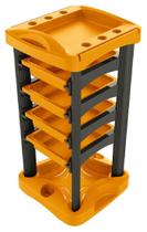 Carrinho Auxiliar Multiuso Luxo com 4 Gavetas Laranja com Preto - Santa Clara